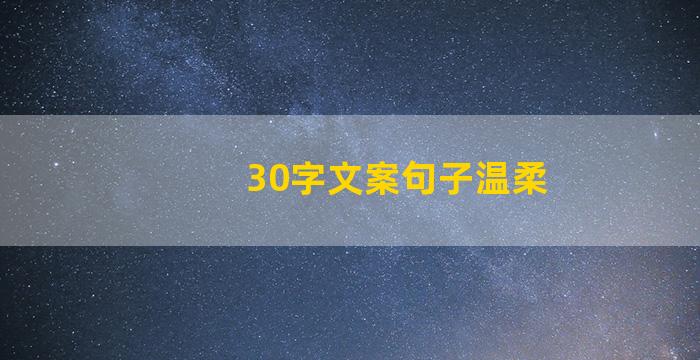 30字文案句子温柔