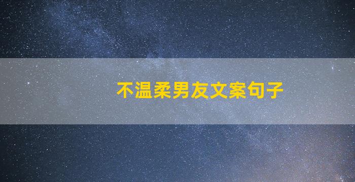 不温柔男友文案句子