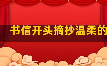 书信开头摘抄温柔的句子