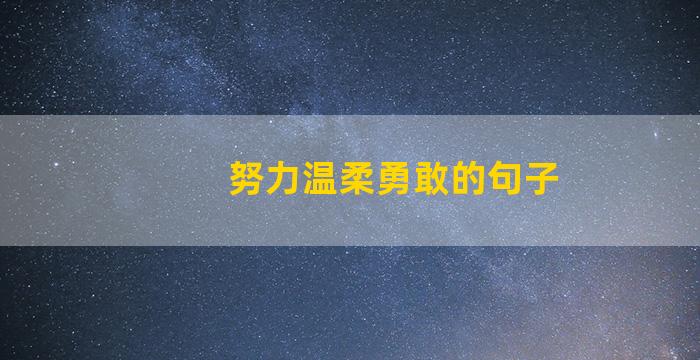 努力温柔勇敢的句子