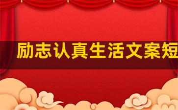 励志认真生活文案短句子