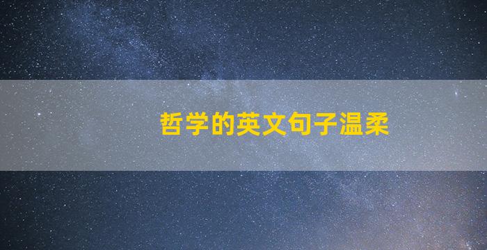 哲学的英文句子温柔