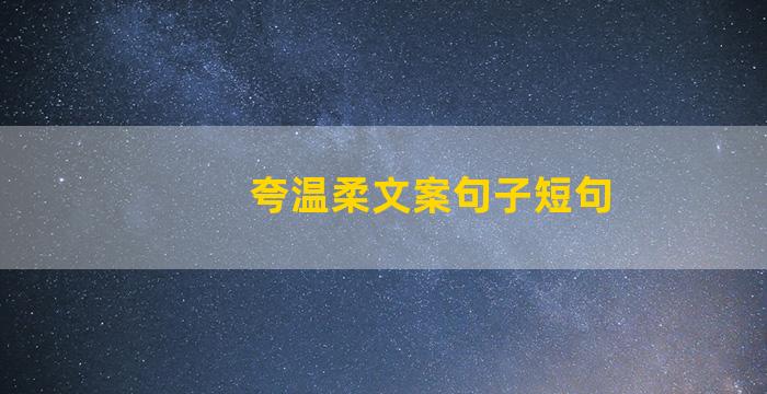 夸温柔文案句子短句