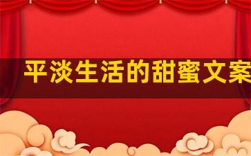 平淡生活的甜蜜文案句子