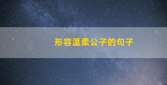 形容温柔公子的句子