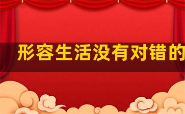 形容生活没有对错的句子