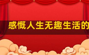 感慨人生无趣生活的句子