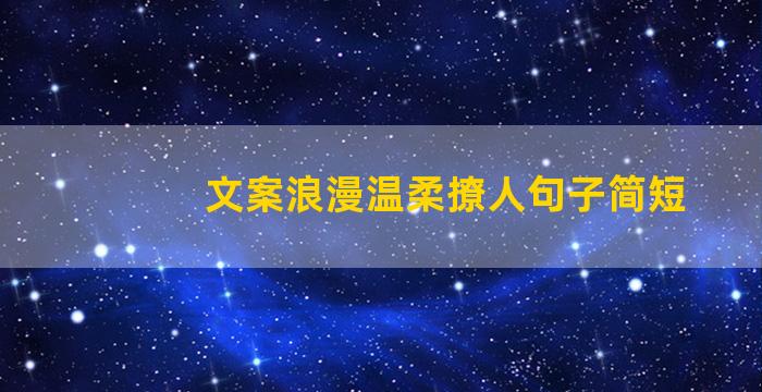 文案浪漫温柔撩人句子简短