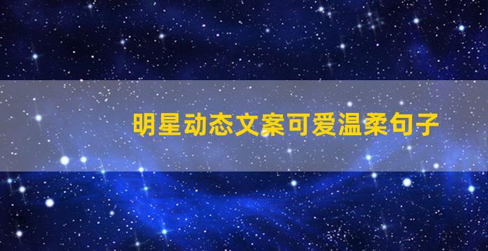 明星动态文案可爱温柔句子