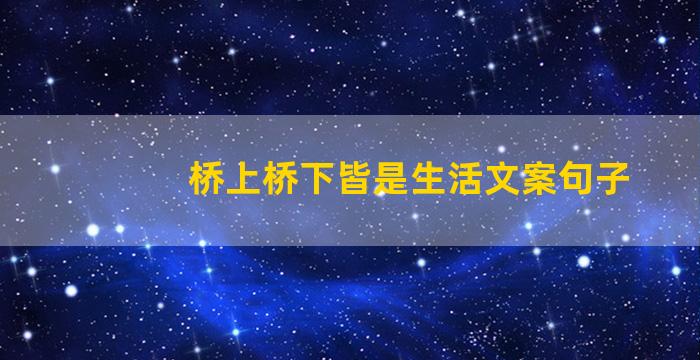桥上桥下皆是生活文案句子