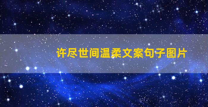 许尽世间温柔文案句子图片