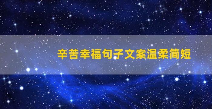 辛苦幸福句子文案温柔简短